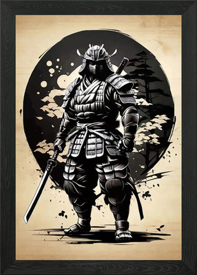Samurai Warrior Framed Wall Art Poster Canvas Print Picture
