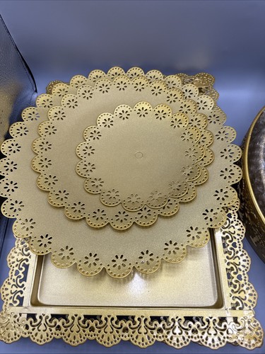 10 Pieces Gold Cake Stand Set, Metal Round Cupcake Holder - Picture 6 of 9