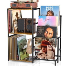 Record Player Stand, Turntable Stand with 4-Tier Vinyl Record Storage, Record...