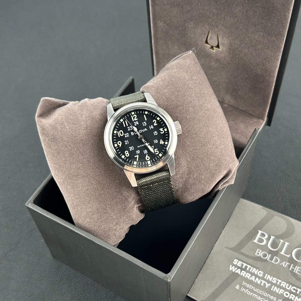 Bulova VWI Special Edition Hack 38mm Automatic Black Dial Men's