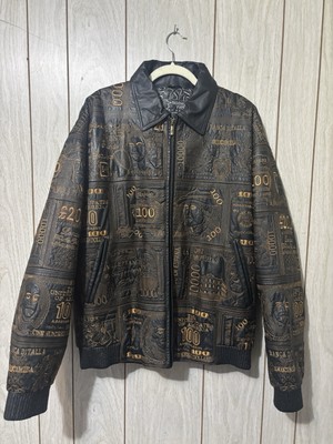Bubblewell Currency Leather Bomber Jacke