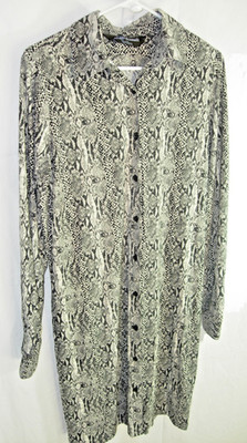 womens new nwt black white snakeskin norma kamali poly spandex dress size L 40''