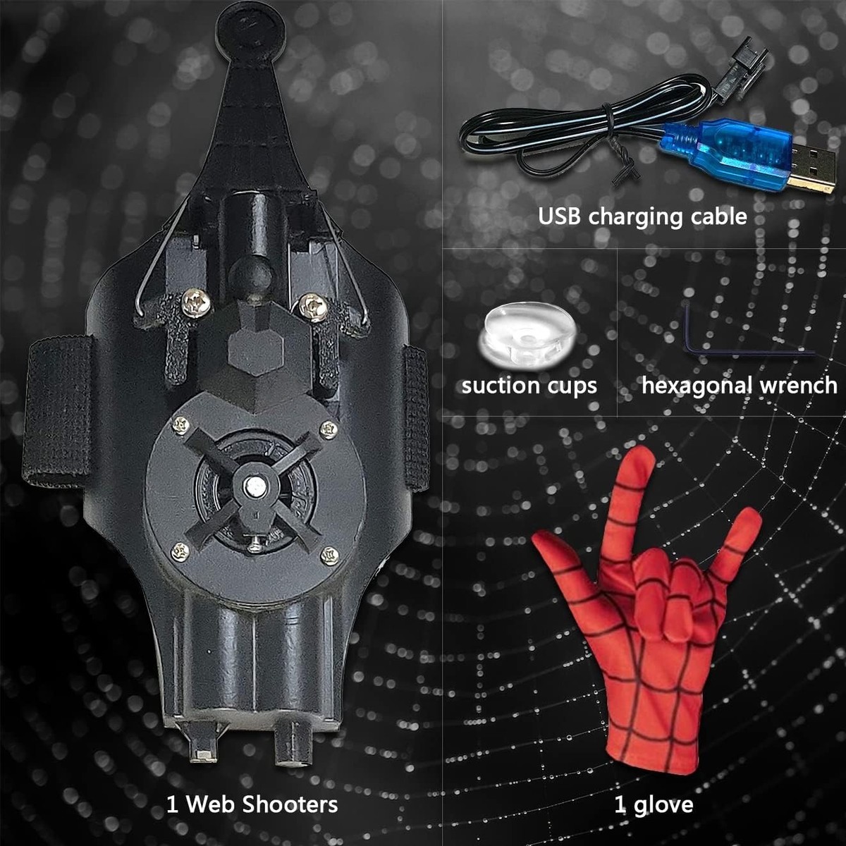 Versatile Spider Man Web Shooter with Magnetic & Suction Cup