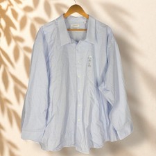 Calvin Klein Shirt Men M Medium Blue Button Up Infinite Stretch Slim Fit Casual