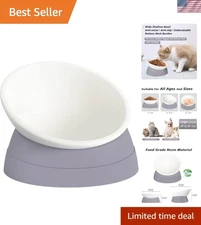 Comfort-First Elevated Pet Food Bowl - Adjustable & 17 Oz for Cats & Dogs