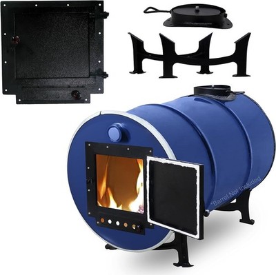 SONRET Barrel Stove Kit for 30-55 Gallon Drum Wood Camping Emergency Heat