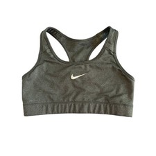 Nike Pro Dri-Fit Women's Sm Athletic Performance Racerback Gray Logo Sports Bra