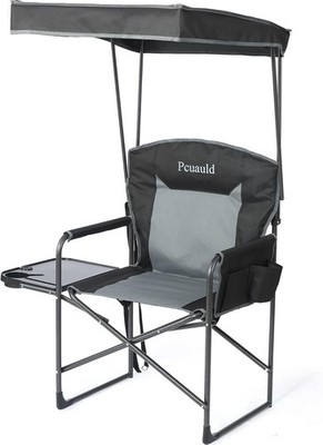Oversized Camping Chairs with Canopy Foldable Directors Chair with Side Table