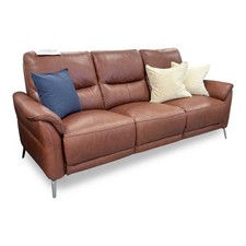 Furniture Village ‘Daytona’ 3 Seater Sofa Butterscotch Leather Upholstered