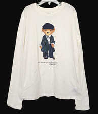 Polo Ralph Lauren Girls Size 16 Youth Holiday Polo Bear Tee Shirt Long Sleeve