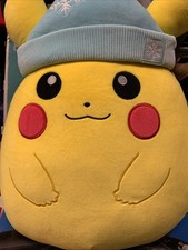 Pikachu 20" Squishmallow 2024 Holiday Plush Winter Hat Pokemon Collectible