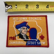 Vintage 1981 Boy Scout Jamborall Scout Show Patch Mid Iowa Council 3x4” BSA