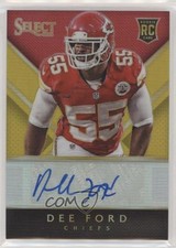 2014 Panini Select Rookie Auto Gold Prizm 1/5 Dee Ford #RA-DE Auto 9qc