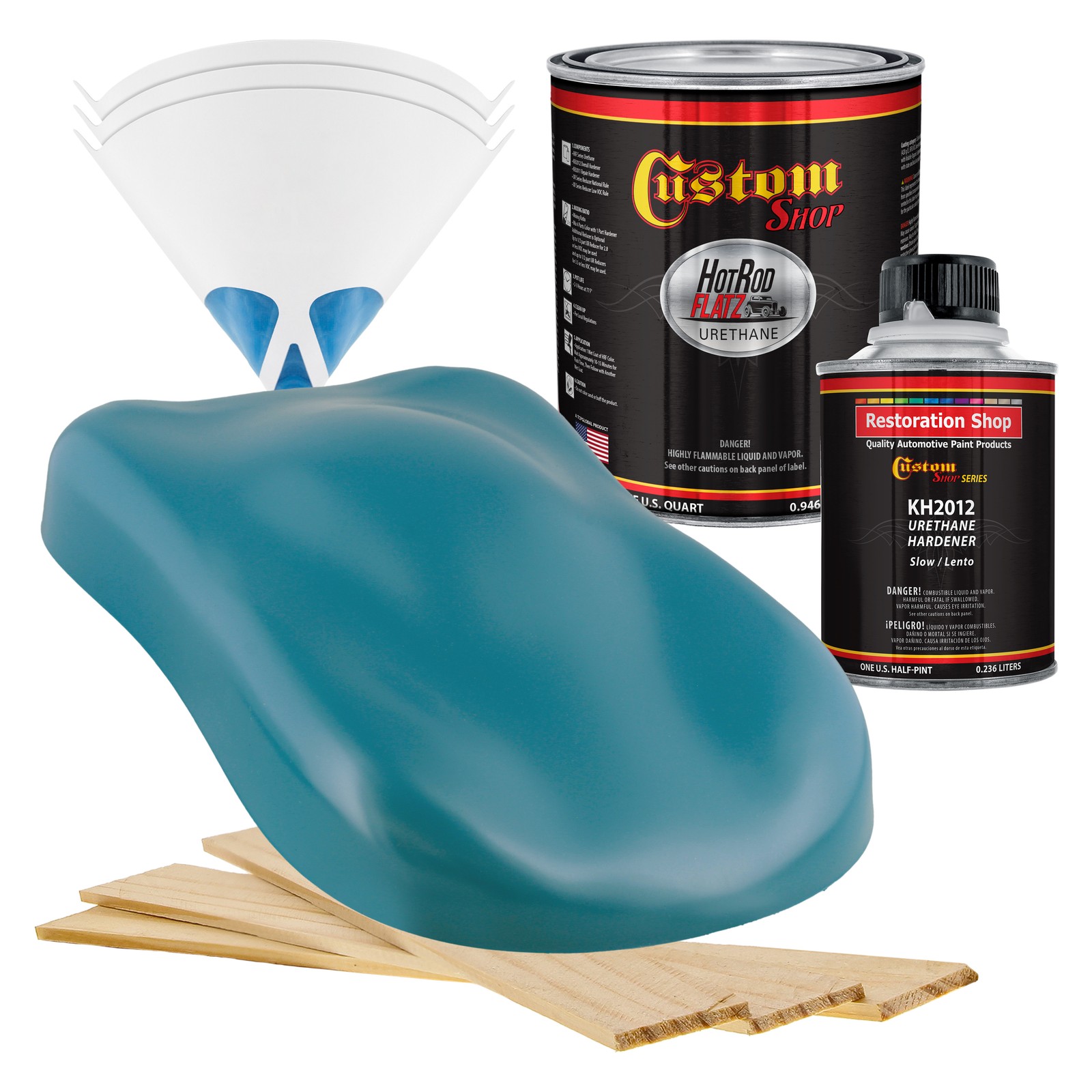 Hot Rod Flatz Medium Blue Urethane Auto Paint Kit for Cars