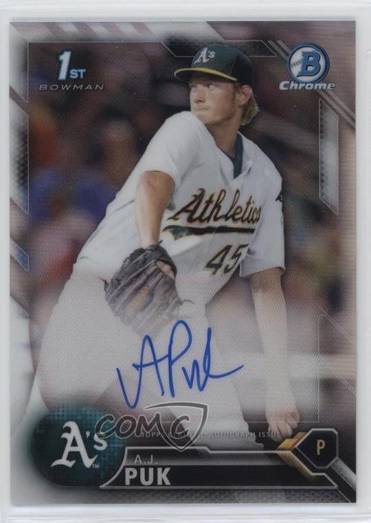 2016 Bowman Draft Chrome Pick Refractor 35/499 AJ Puk #CDA-AP Auto k2f