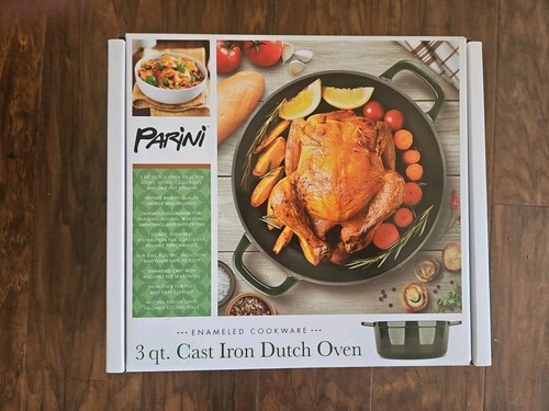 Parini Hierro Fundido 3qt Horno Holandés Esmaltado Utensilios de Cocina Antiadherente Duradero NUEVO - Imagen 1 de 5