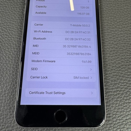 Apple iPhone 6S Plus 128 GB T-Mobile LOCKED Space Gray A1634 - Picture 3 of 3