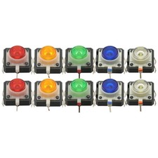 10 PCS 12X12X7.3 Tactile Push Button Switch Momentary Tact LED 5 Color 12X12X...