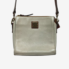 Vintage Dooney  Bourke Crossbody Leather Bag Beige Tan Pebble Grain