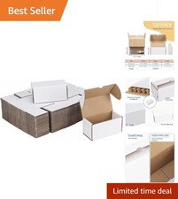 Matte White Corrugated Mailer Boxes Set of 100 - Perfect for Packaging Needs