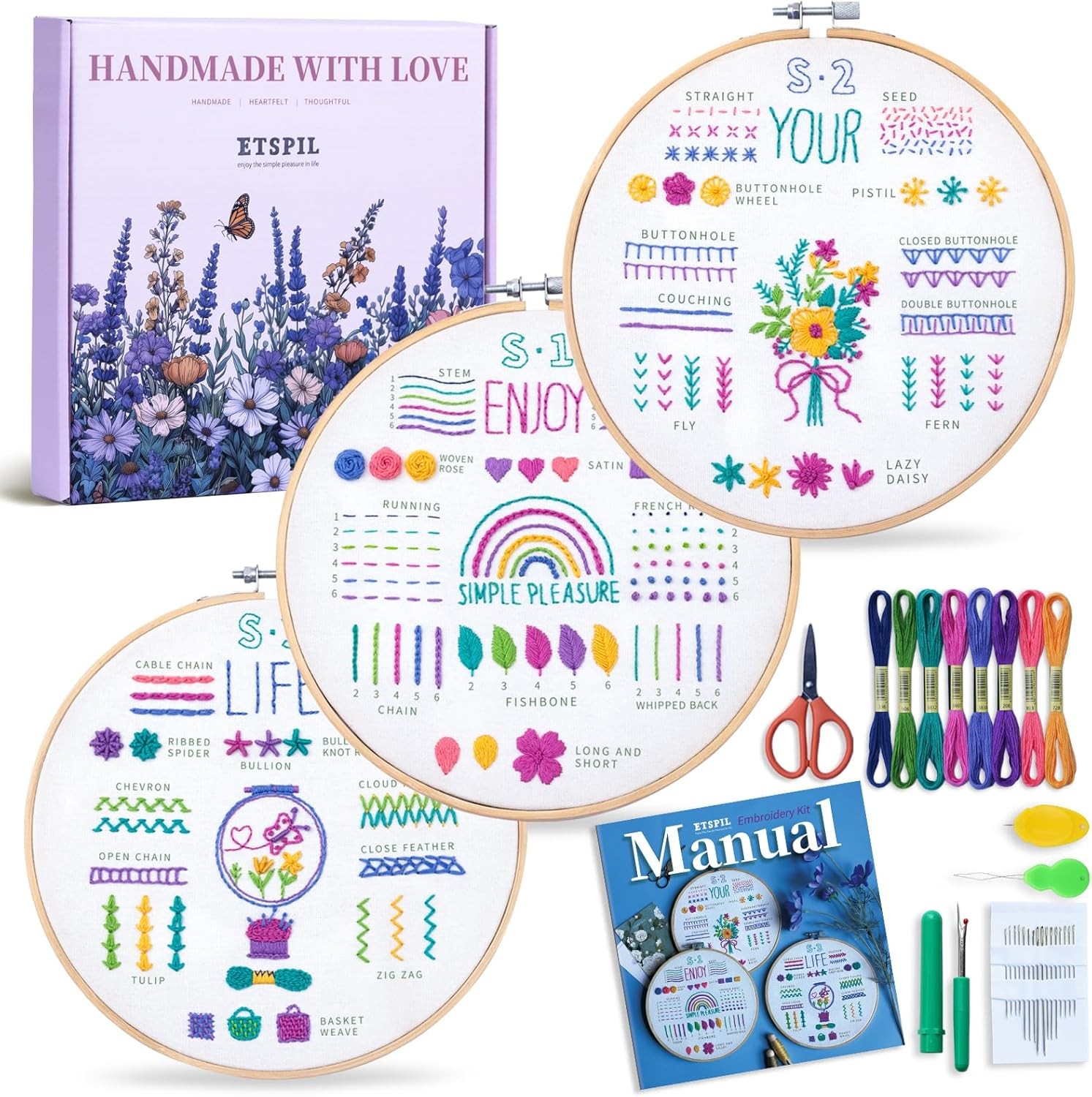 Kit For Beginners And Adults,learn 33 Stitches With Diy Stam