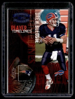 2005 Donruss Throwback Threads Player Timelines Blue Drew Bledsoe 025/100