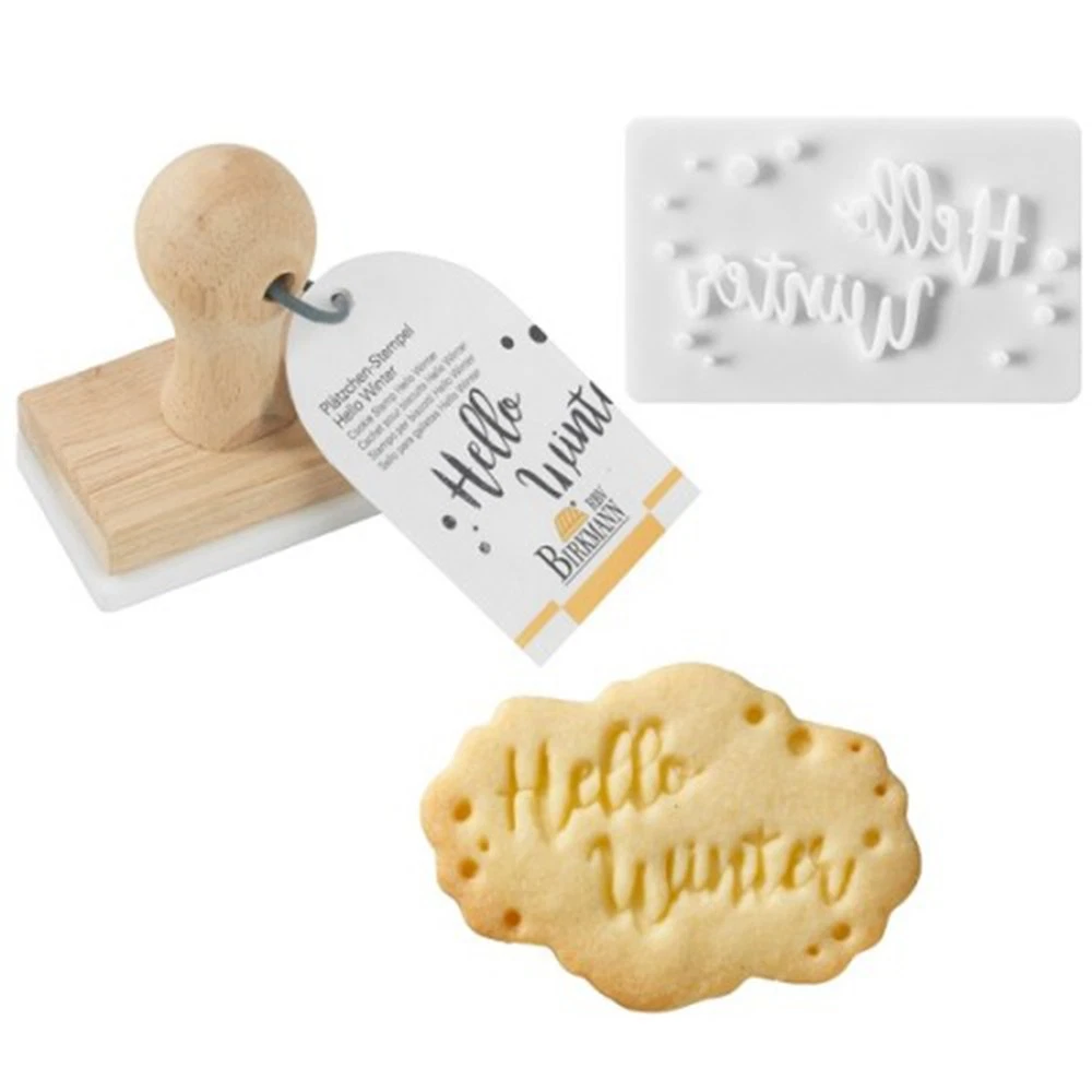 Timbro Per Biscotti Teekanne In Silicone E Legno – Manico In Legno, Testa Intercambiabile 5 Cm