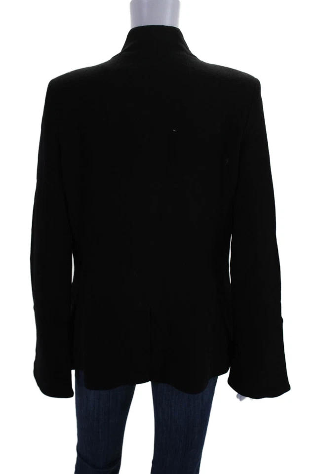 Женский шерстяной черный блейзер Elizabeth and James с воротником-хомутом и длинным рукавом размер 8 - Изображение 3 из 4