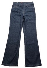 Spanx Jeans Womens M Tall High Rise Kick Flared Tummy Shaping Pull On 30x30