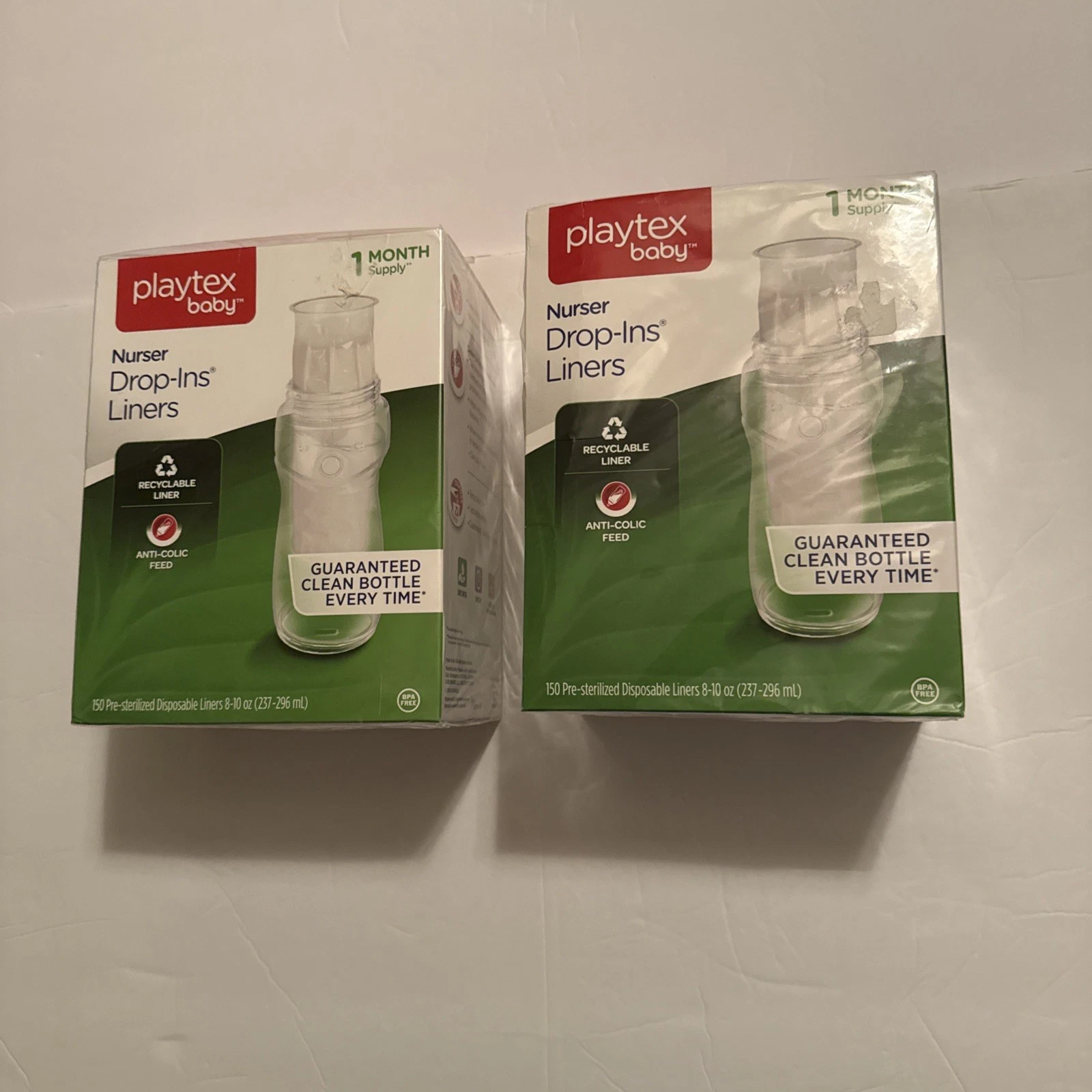 300 Playtex Baby Drop-Ins 8-10oz Disposable Liners 2 Month Supply New/Sealed
