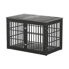48 Inch Heavy Duty Dog Crate Furniture, Large Pet House End Table, Black