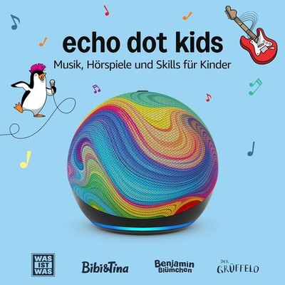 Amazon Echo Dot Kids (Neueste Generation) Smart Lautsprecher - Regenbogenwirbel