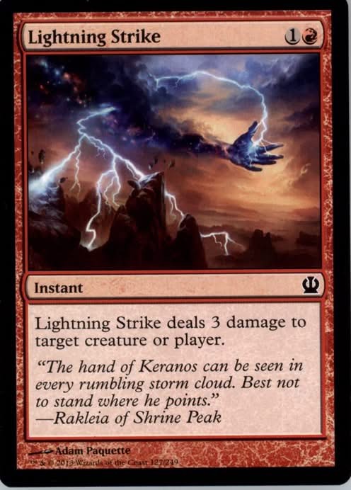 Lightning Strike 127 Common Theros Magic: The Gathering Lightly Played