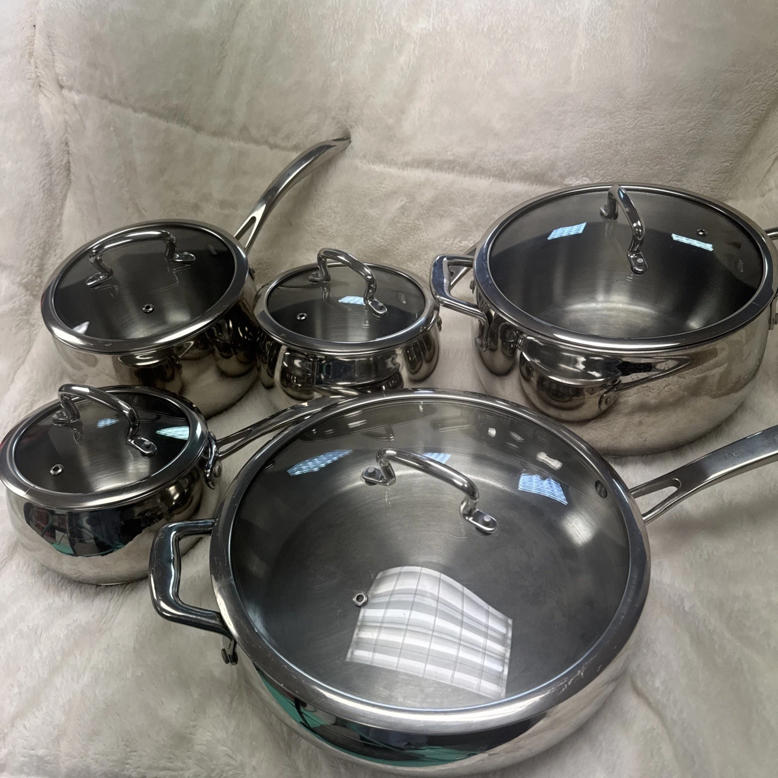 Biltmore 10 Piece Pot And Lid Set - Stainless Steel Oven And Dishwasher Safe
