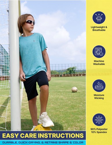 Essenclo Boys Athletic Shorts Performance Set Summer Kid Outfit Size 3-16 (2 Pcs - Picture 6 of 176