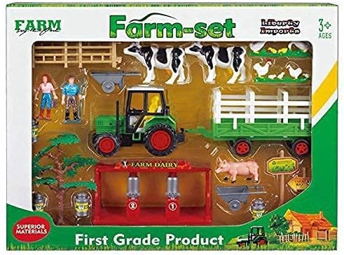 Liberty Imports Pretend Play Dairy Farming Toys Set with Farm Animals,... 