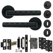 Black Door Handles Internal Door Handles Sets for Wooden Doors - Tore Range