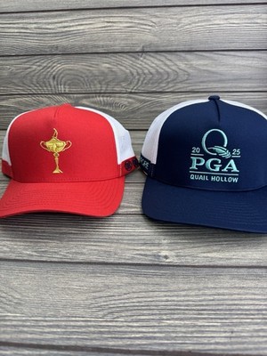 2 G/Fore Trucker Hats 1 PGA Championship Quail Hollow 1 Ryder Cup Trophy New
