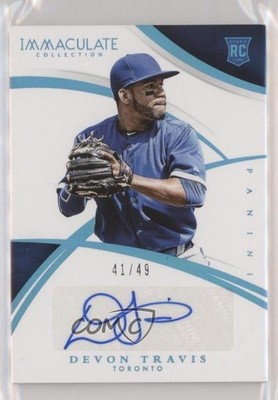 2015 Panini Immaculate Autos Blue 41/49 Devon Travis #132 Rookie Auto RC 1f1
