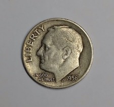 1956 D 10¢ DIME 90% SILVER DENVER MINT UNITED STATES OF AMERICA USA COIN