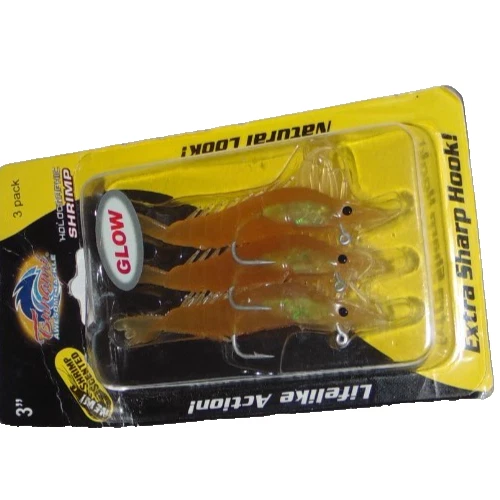 Señuelo de pesca perfumado Tsunami holográfico resplandor camarón acción realista 3" 1/4 oz Foto 2 de 2