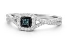 GENUINE BLUE & WHITE DIAMONDS RING SOLID .925 STERLING SILVER - New With Tag — photo 5