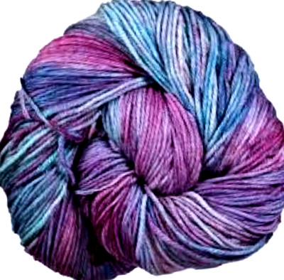 LOTUS Blue+Wine 100gr Skein 335yd Malabrigo ARROYO x-Soft SW MERINO Wool DK YARN