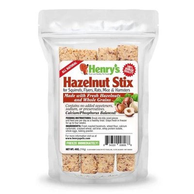HENRY'S PETS Hazelnut Stix: All-Natural & Fresh Squirrel and Hamster Treats