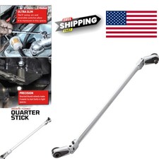 Quarter Stick Ratchet 12 Inch Chrome With Magnetic Bit Drive And Square Drive