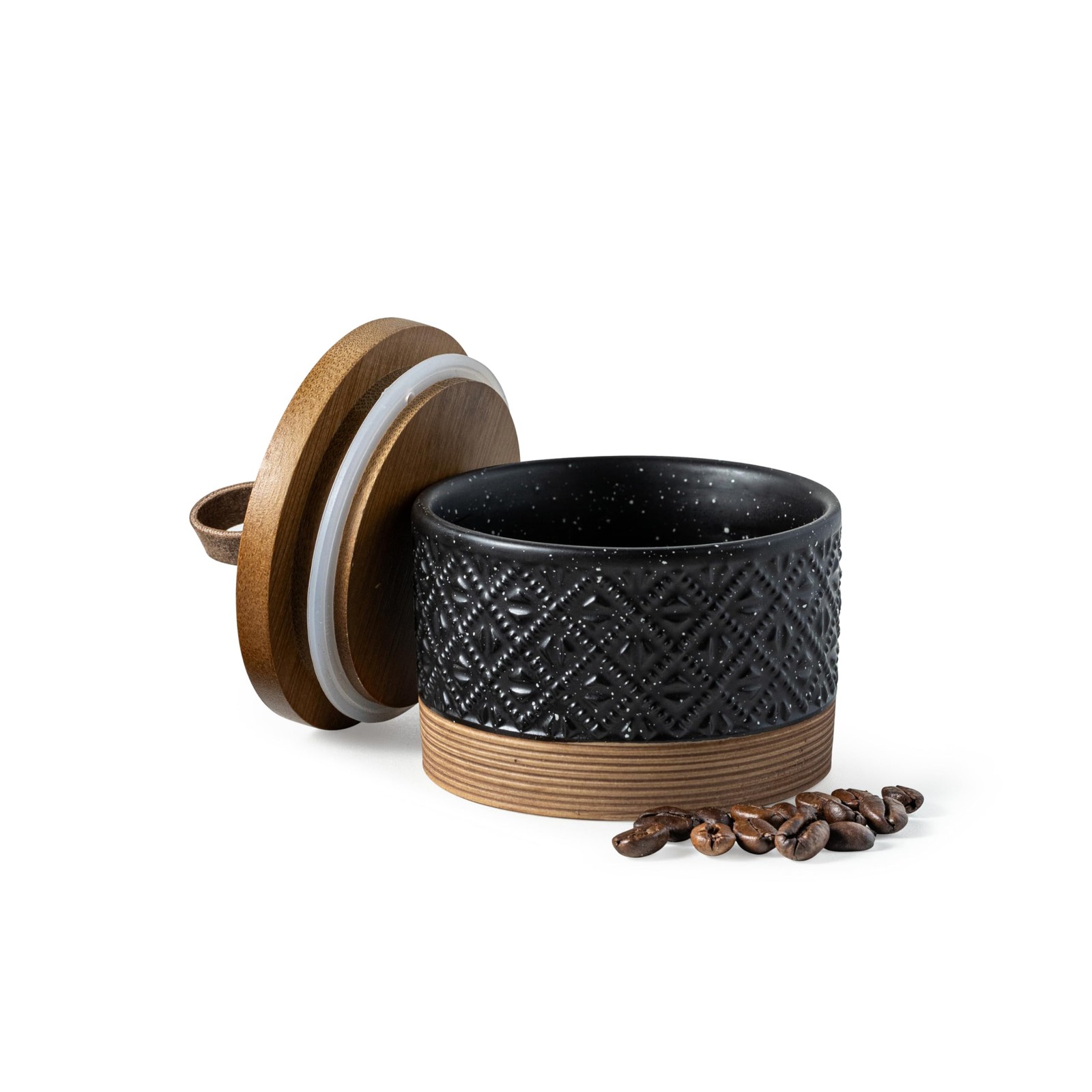 Mini Ceramic Jars with Airtight Lid, Coffee Container Canister Kitchen Food S...