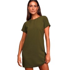 Lulus Shift and Shout Olive Green Shift Dress size Medium NWT
