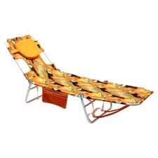 SunnyFeel Lounge Beach Chair for Adults with Face Hole, Backpack Reclining Be...