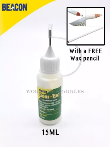 Bottiglia punta cristalli colla Beacon's Gem-Tac da 15 ml con *1 matita raccoglitore cera senza matita*