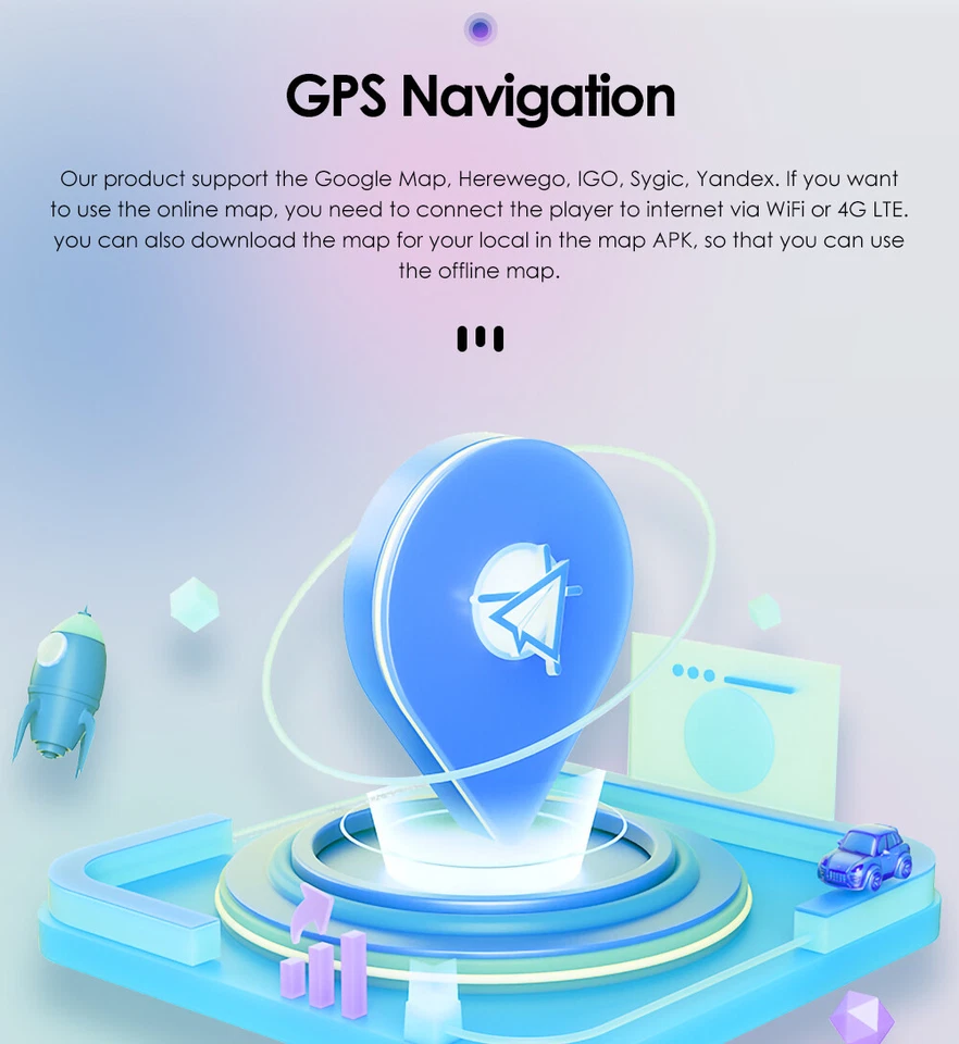 9inch 8 core 4G+64G Android 13 Apple Carplay Car Stereo GPS Radio FM/RDS WIFI - Image 4 of 4